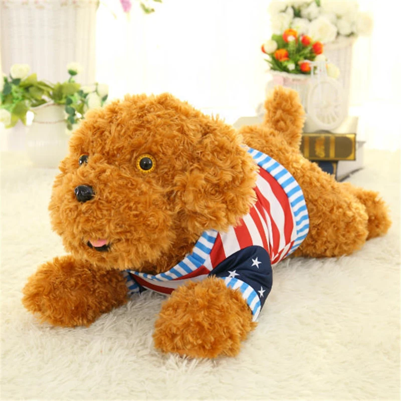 新しいかわいいテディパパ犬ぬいぐるみ人形横たわるテディ犬服カー枕男の子 女の子誕生日ギフト Plush Toy Doll Girl Birthday Giftsbirthday Gift Aliexpress