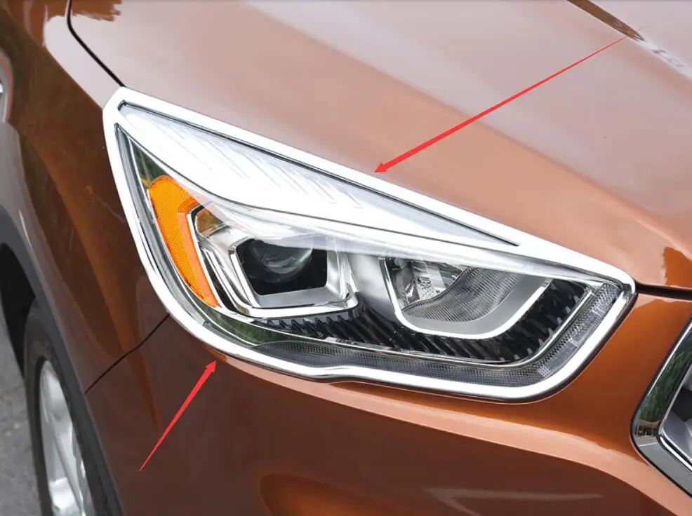 

FIT 2017-2018 for FORD ESCAPE KUGA CHROME FRONT REAR HEADLIGHT TAIL LIGHT LAMP TRIM COVER GARNISH MOLDING BEZEL 6PCS
