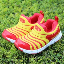 Осенние новые стильные детские прогулочные туфли для мальчиков и девочек уличная спортивная обувь Детские кроссовки без шнуровки на плоской подошве