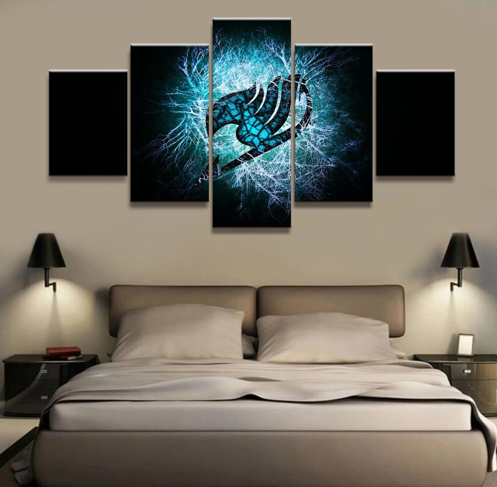 

5 Pieces Canvas Printed Comics FAIRY TAIL Poster Wall Art Canvas Painting Modern Decoration Children's Room Picture Artwork