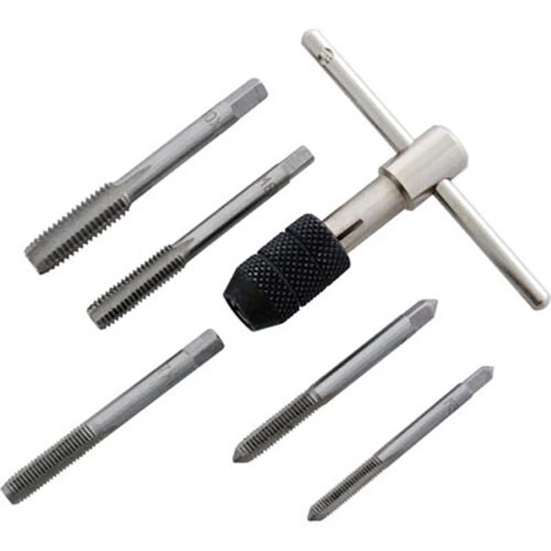 

6 Pcs Adjustable Tap T-Handle Ratchet Taps Wrench Machinist Tool Metric M5 M6 M7 M8 M10 Heavy Duty Steel New
