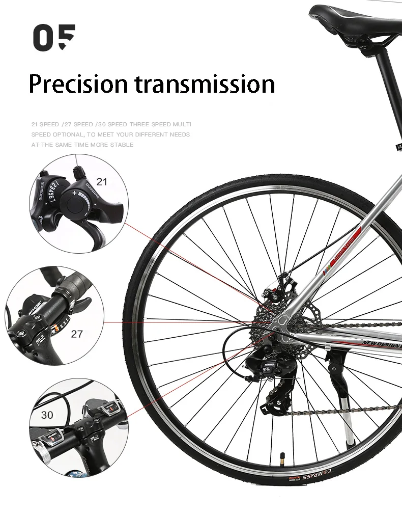 Perfect Aluminum alloy road bicycle, variable speed, disc brake 700C  jinmaizhuo 0