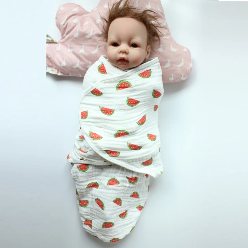 

Newborn Baby Swaddle Wrap Parisarc Animal Fruit Muslin Cotton Soft Infant Product Blanket&Swaddling Wrap Blanket Sleepsack WW13