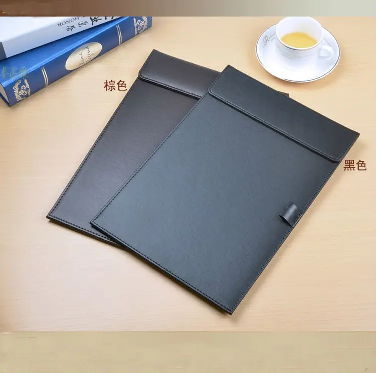 

A4 PU leather business office file folder a4 conference clipboard desk organizer document menu folders notepad black brown 311C