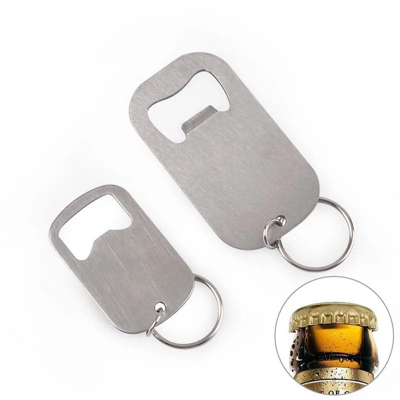 

Stainless Steel Flat Speed Quick Bottle Opener Cap Remover Bar Tools Home Hotel Beer Opener Keychains 2 Sizes Kitchen Tools