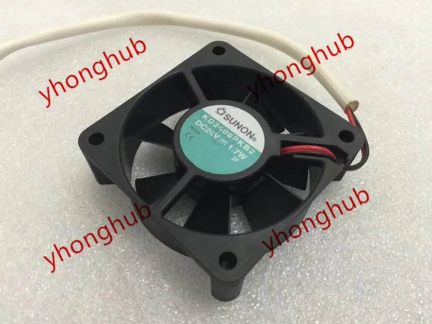 SUNON KD2406PKB2 DC 24V 1.7W 2-wire 60x60x20mm Server Cooler Fan