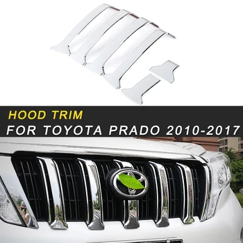 

For Toyota Prado 2014-2017 Car Styling Front Hood Middle Net Bumper Grille Frame Sticker Cover Trim Exterior Accessorie