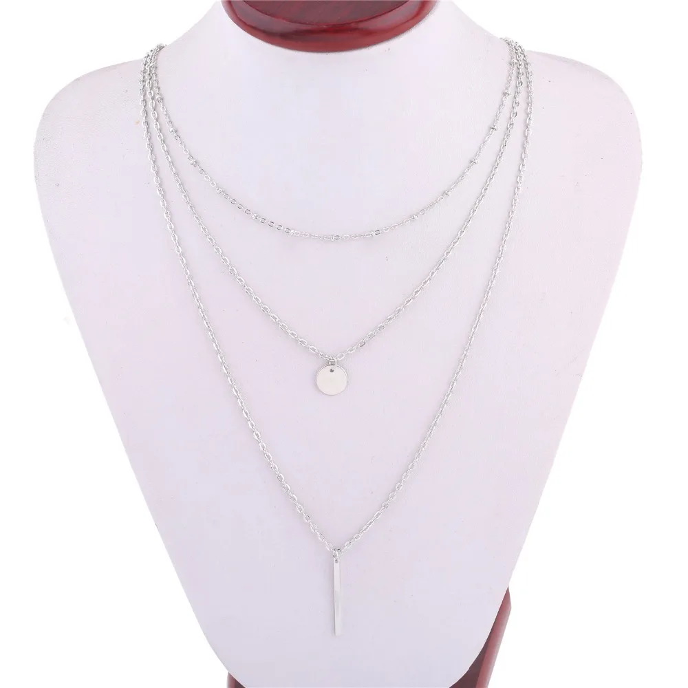 Ожерелье Цвет кулона del oro de la manera многослойное borlas collares gargantilla pluma ожерелье colgantes