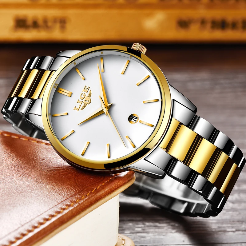 LIGE 2018 Simple Style Brand New Fashion Casual Model Classic Luxury Waterproof Swag Men Steel Quartz Watch relogio masculino