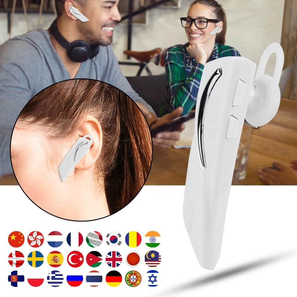 Bluetooth 5,0 Беспроводной перевода наушников Портативный в режиме реального времени одновременное переводчик с A2DP HFP наушники для 28 языков - изображение
