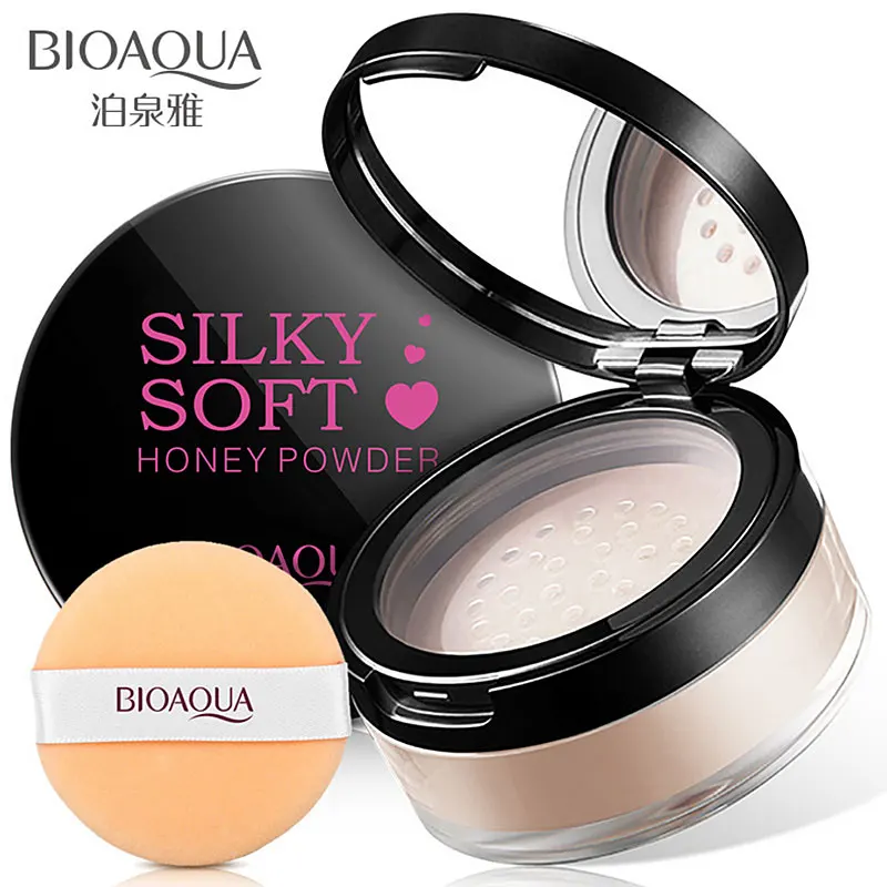

BIOAQUA Whitening Oil Control Matte Loose Powder Silky Soft Minerals Powder With Puff Makeup Finish Silky Soft Honey Face Powder