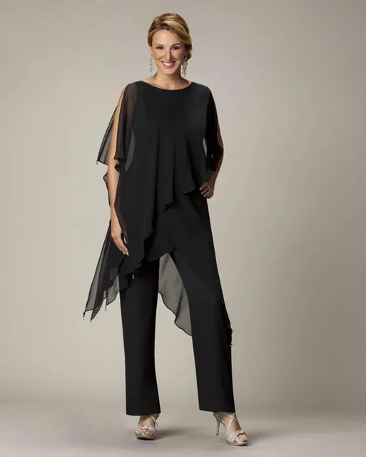 2016 Black Mothers Pants Suit For Mother of The Bride Groom Ladies ...