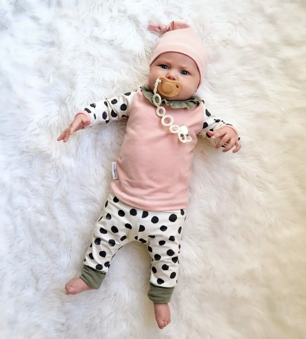 Emmababy Autumn Baby Girls Clothes Set 3PCS/Set Long Sleeve Top Cute Dot Long Leggings Hat 0-24M Newborn Baby Girls Clothes
