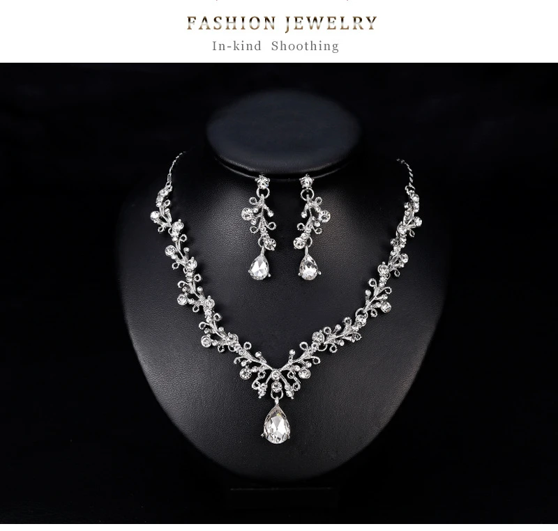 Conjunto De Joyas De Plata Para Mujeres Matrimonio Cristal Conjunto De Joyas De Plata Para Mujeres Matrimonio Cristal