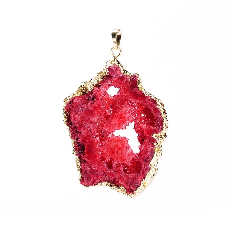 Top quality semi-precious irregular geode druzy natural stone agata pendant DIY jewelry making for necklace | Украшения и