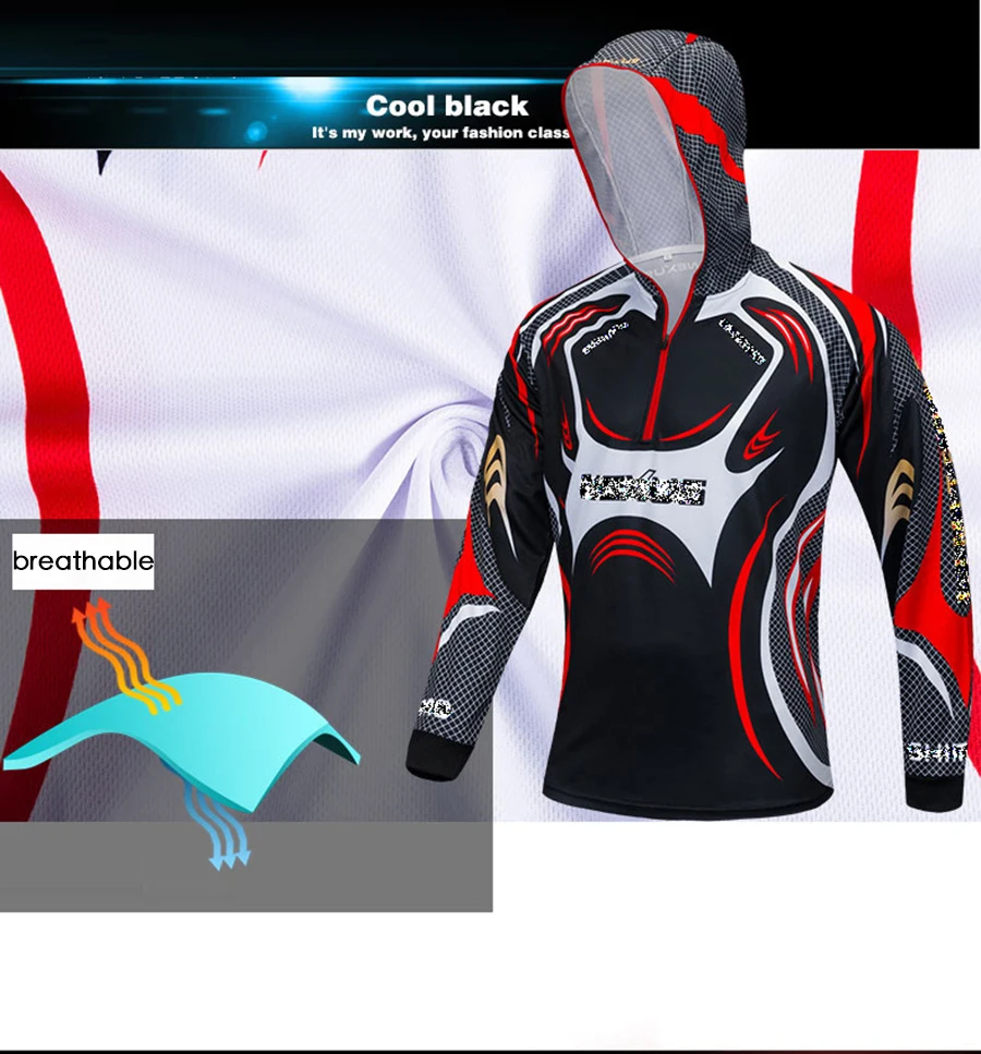 Camisa de Pesca com Boné Roupas de Pesca Esportes ao ar Anti-uv Proteção Jérsei Pesca Tackles Livre Roupas Esportivas Angler 73 3 Roupas de pesca