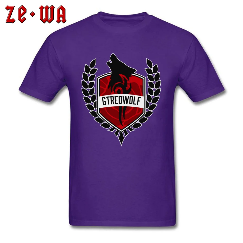 GTRedWolf Custom T Shirts for Men 100% Cotton Summer Fall T Shirt Birthday T Shirts Short Sleeve Plain O Neck Wholesale GTRedWolf  purple
