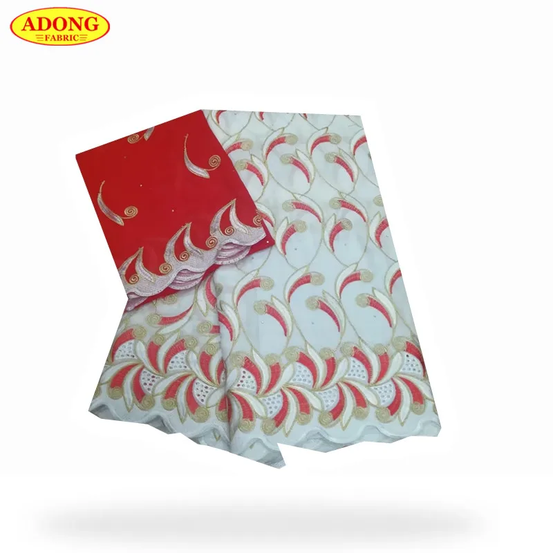 

Hight Quality 100% cotton Swiss lace Swiss voile lace 5 yards + 2 yards chiffon lace Hollow design embroidered with stones