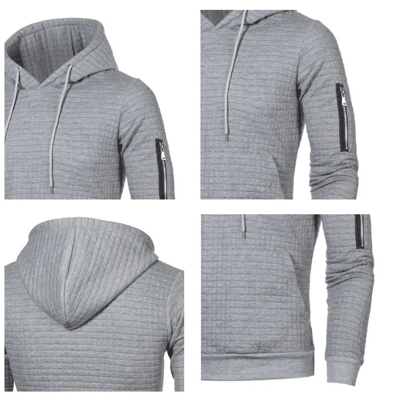 Толстовки с длинными рукавами на весну осень мужские однотонные Slim Fit толстовка
