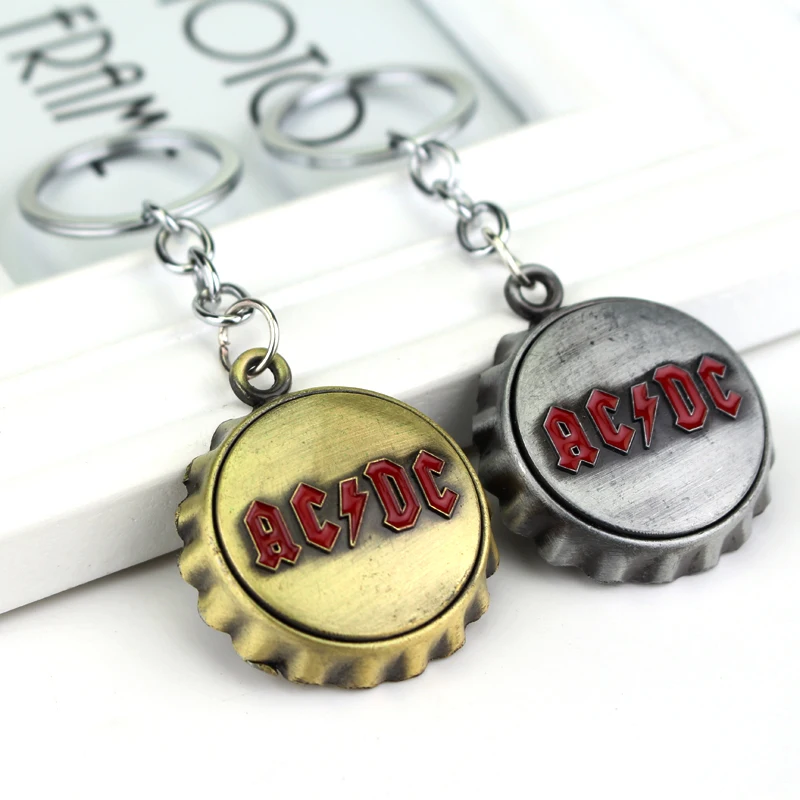 

Rock Music Band AC/DC ACDC Red Logo Key Chain Bottle Opener Keychain Trendy Trinket Keyholder