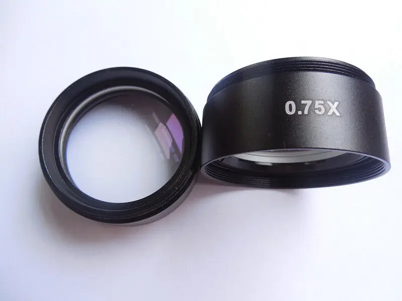 

0.75X Stereo Microscope Auxiliary Objective Lens Barlow Lens with 48mm Mounting Thread