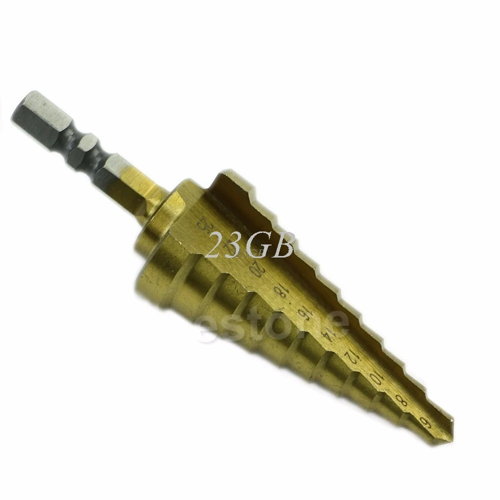

6-25mm Steps HSS Holes Cutter Step Cone Drill Bit Hex Shank 1/4" J24