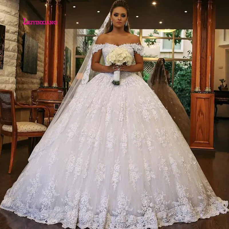 

LEIYINXIANG New Arrival Bride Dress 2019 Wedding Dress Vestido De Noiva Sereia Robe Sexy Ball Gown Backless Appliques Sleeveless