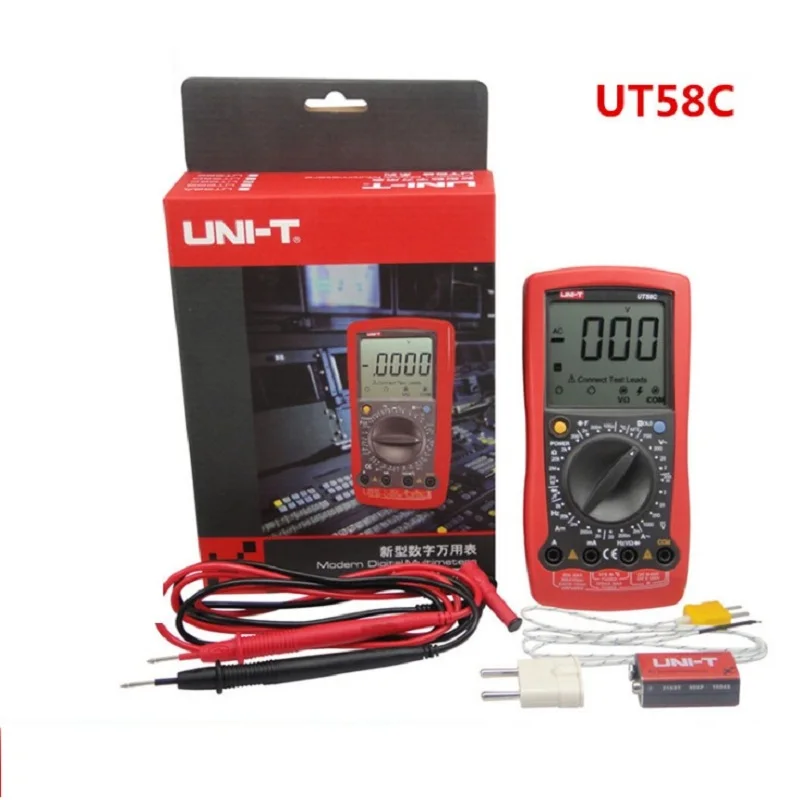 

UNI-T UT58C Multitester DC/AC Voltage Current Resistance Test Multimeters Capacitance Meter Digital LCD Multimeter Tester