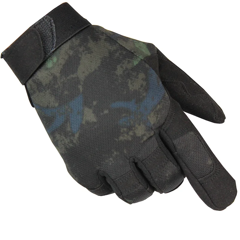 Мужские военные тактические перчатки с полным пальцем, американские армейские боевые перчатки для страйкбола, перчатки для занятий спортом на открытом воздухе, тренировочные велосипедные варежки - Цвет: BK2