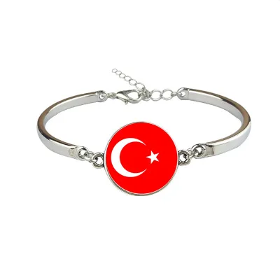 

New Turkey Flag Bangles Country Turkey Flag Bracelets Jewellery