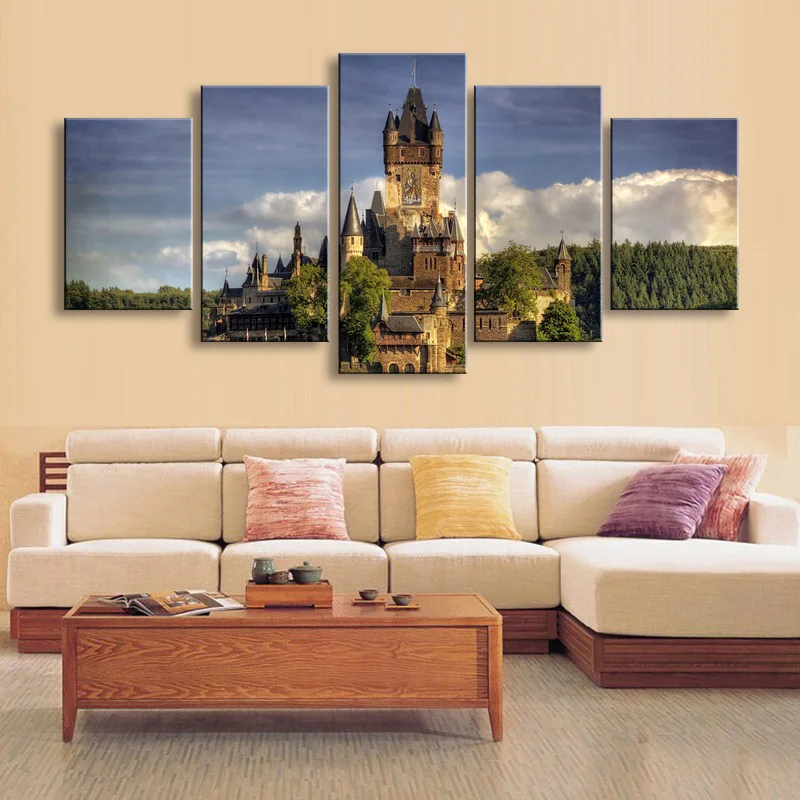 5 pieces high-definition print tower landscape canvas oil painting poster and wall art living room picture TA5-004 (1)