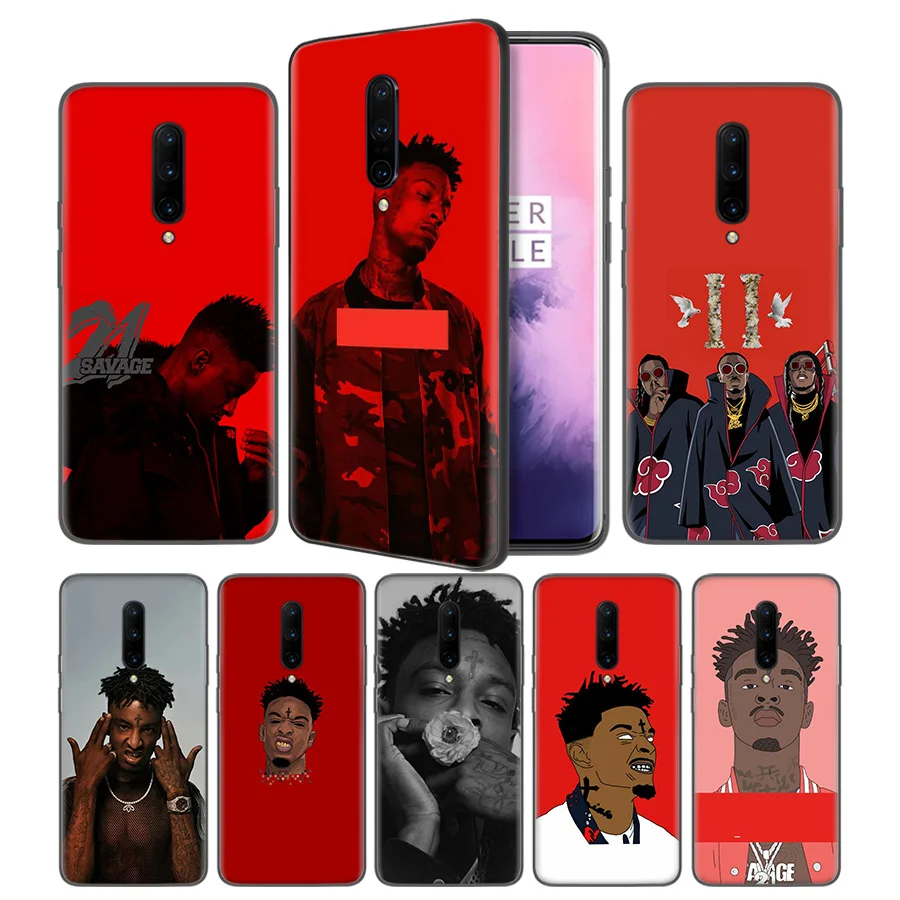 21 savage MIgos Hip Hop Soft Black Silicone Case Cover for font b OnePlus b font