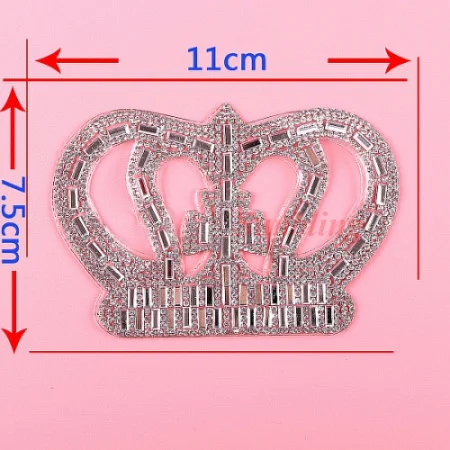 Акция новые дизайнерские нашивки Горячая аппликация стразы из стеклопластика исправленное железо-на накладка аксессуар Корона узор ручной работы DIY патчи - Цвет: Style 3