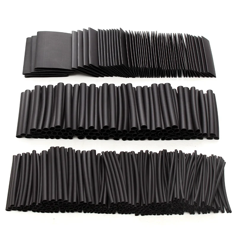 415pcs Black Heat Shrink Sleeve HeatShrink Tubing Sleeving Wrap Wire