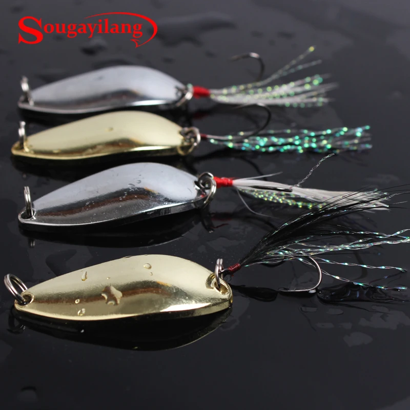 Metal Hard Fishing Lure 6cm 8g Fishing Spinner Spoon Sequins Noise