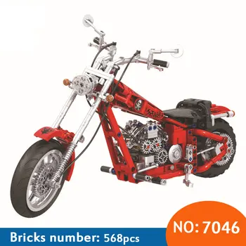 

7046 568pcs Technic series Cruising motorcycle Building Blocks DIY Bricks Toys for Children Great Gift