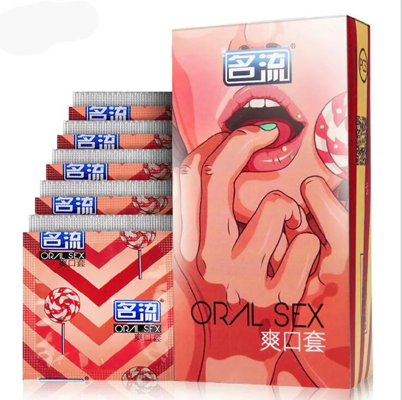 

Condom for penis 10Pcs Oral Sex Blowjob Mouth Latex Condom Women Men Sexy Toy Smooth Cherry Taste
