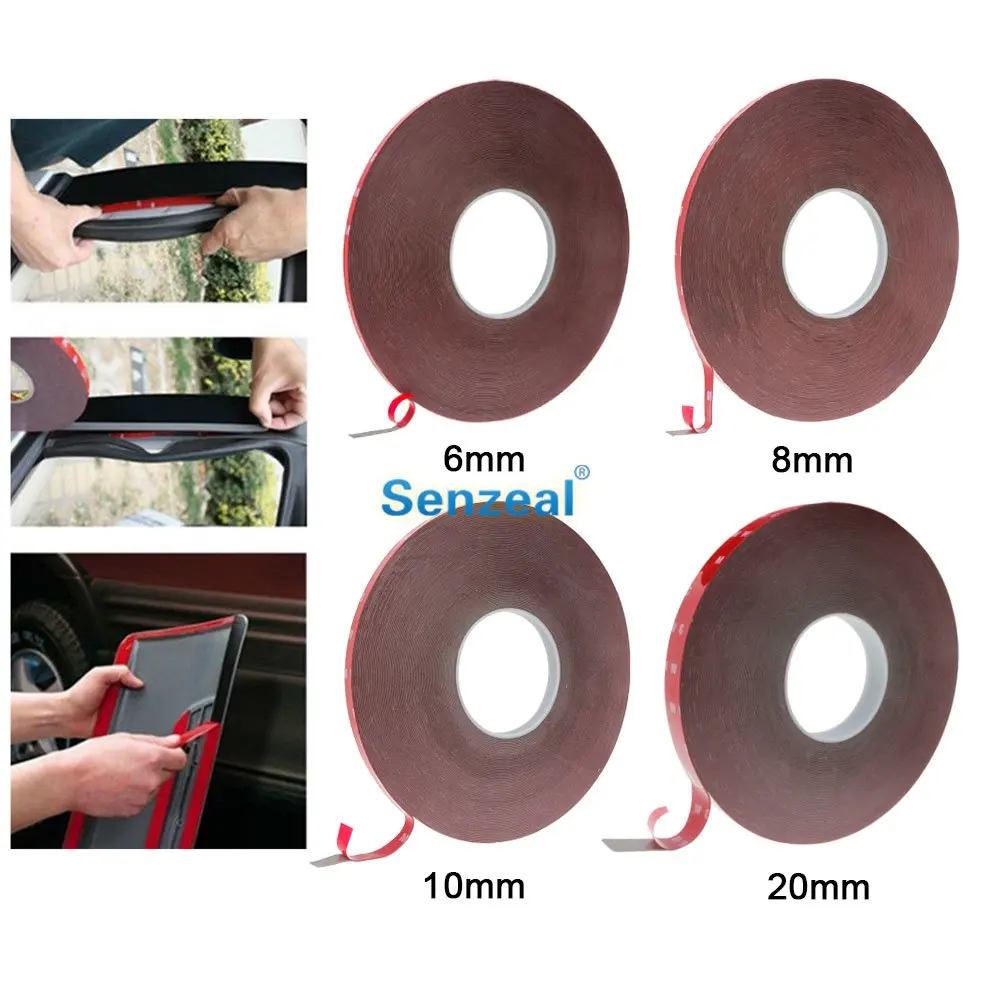 30m x 6mm 8mm 10mm 20mm Double Sided Tape Acrylic Foam Adhesive Versatile Strong Permanent Glue High Strength Car Accessories | Автомобили