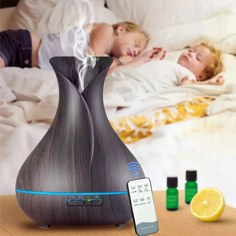 

550ML Aroma Essential Oil Diffuser Ultrasonic Air Humidifier With Remote Control Aromatherapy Diffuser 7 LED Lights For Home