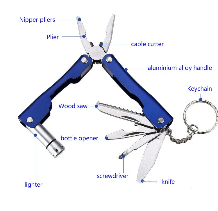 

Stainless Steel Multi tool Functional Plier Hand Tools Plier Screwdriver knife pliers Kit Combination Outdoor Multitool Mini