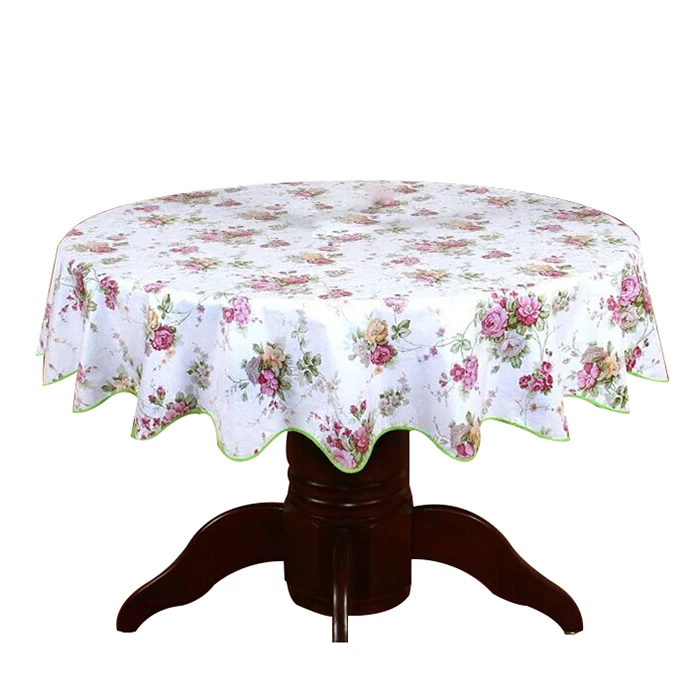 

Pastoral Round Table Cloth PVC Plastic Table Cover Flowers Printed tablecloth Waterproof Home Party Wedding Decoration 3 Size