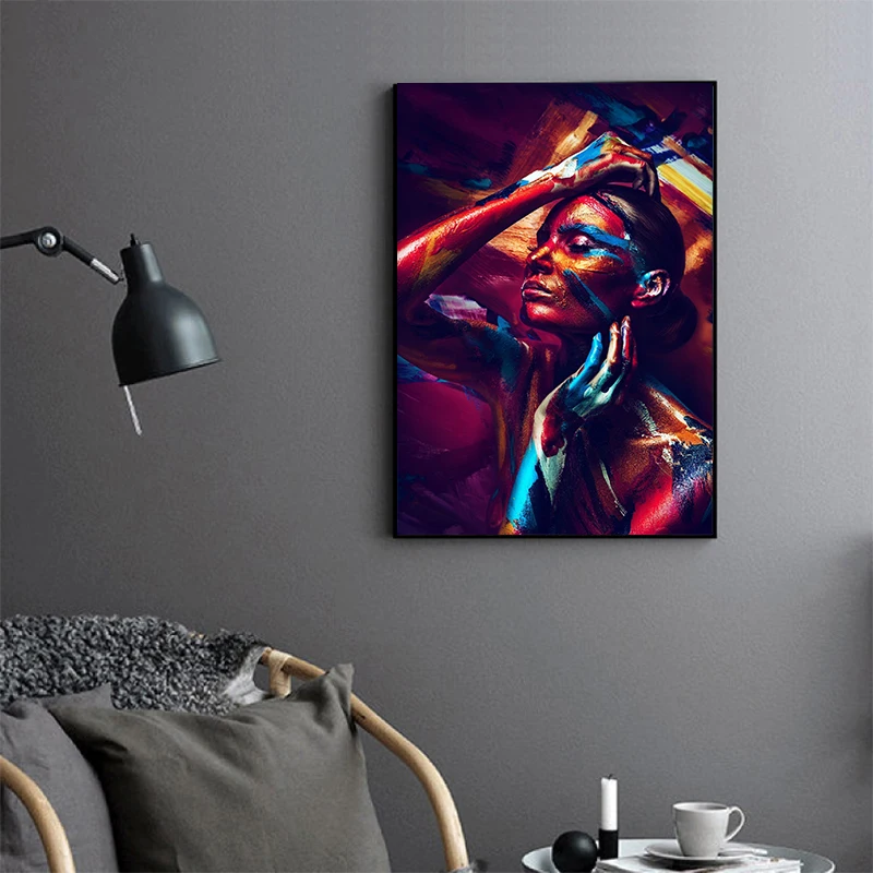 

Canvas Painting Oil Painting Colorful Body Art Posters And Prints picture Wall Pictures For Living Room Wall Art
