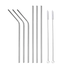 Reusable 6mm Circle Pattern Stainless Steel Straw for 20oz Cups with Cleaner Brush Drinks Water Bottle Cup Drinking Gadgets