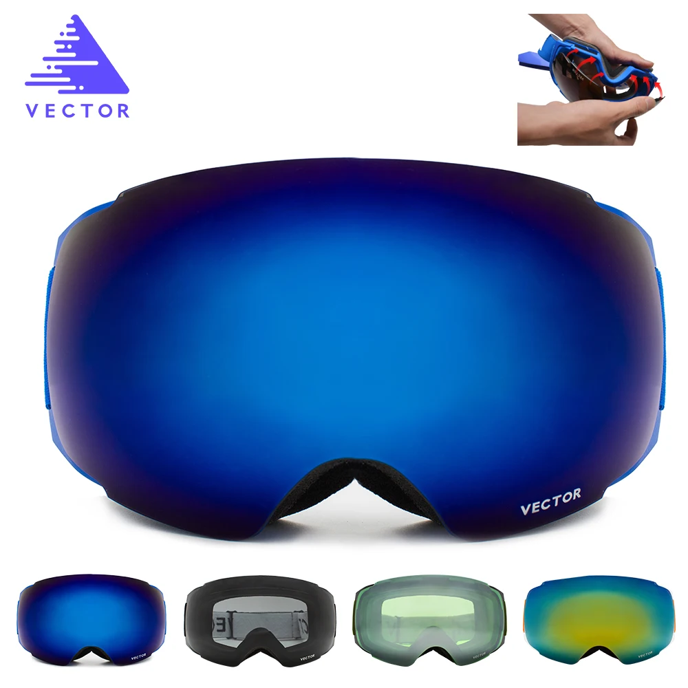 Buy VECTOR 2019 Ski Goggles Double UV400 Anti fog Big Ski Mask Glasses
