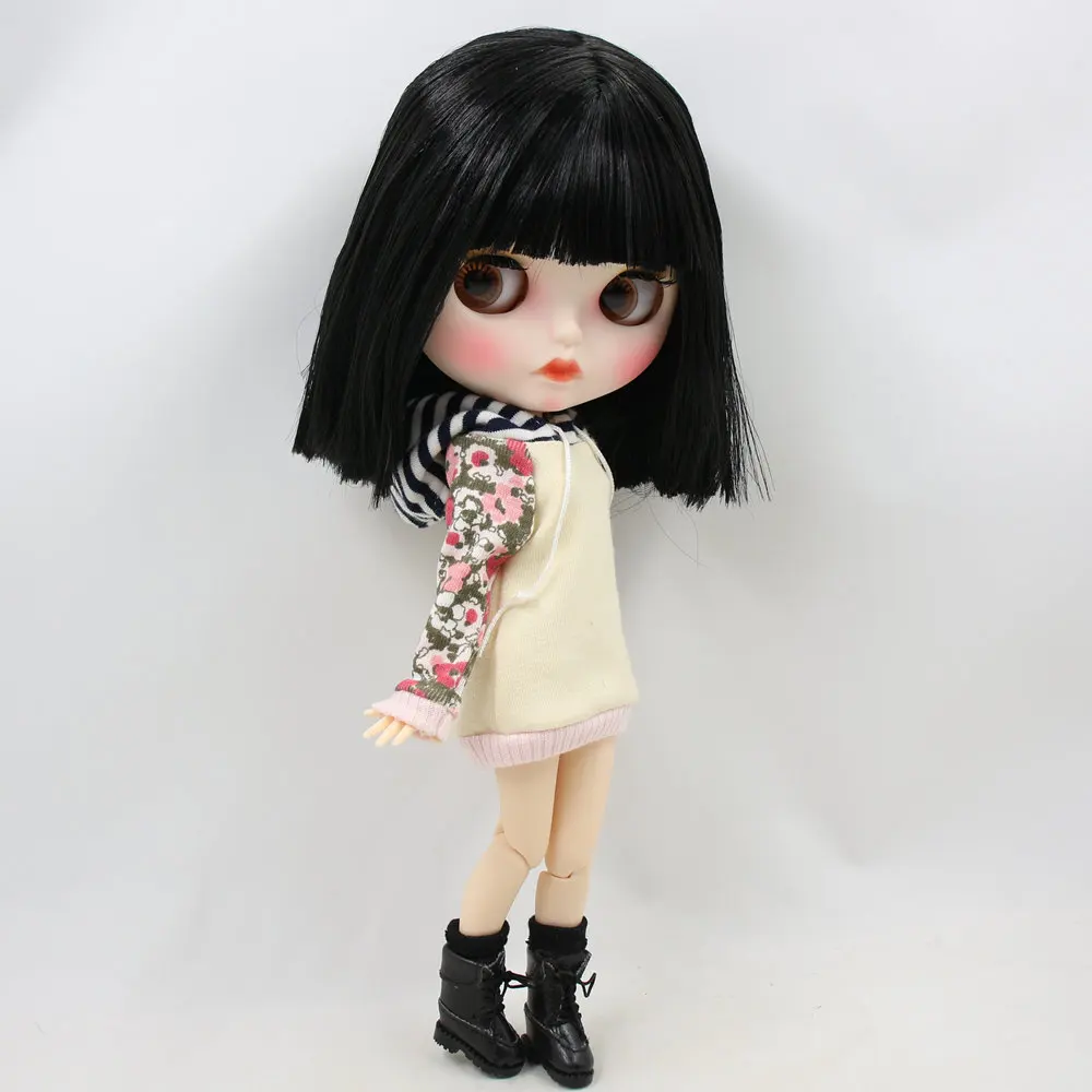 ICY Nude Blyth кукла для No. BL9601 черные волосы резные губы матовое лицо с бровями шарнирное тело 1/6bjd