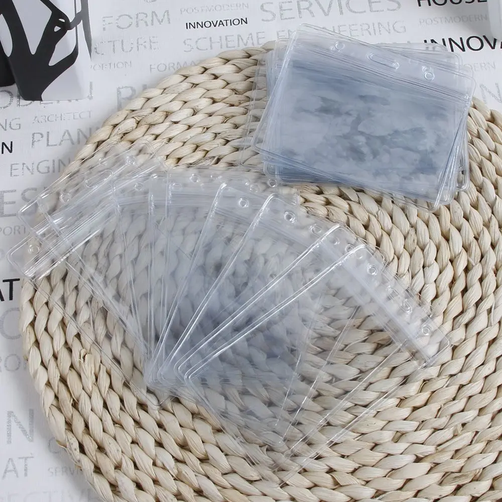 10 шт. вертикальный прозрачный винил Пластик очищает ID карты сумка держатель для бейджа аксессуары