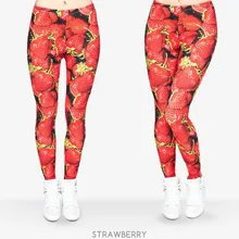 3D соломенные ягоды печатные леггинсы Женские Смешные Джокер Outword брюки леггинсы