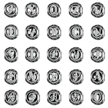 

2019 New Silver Plated Bead Charm Letter Clear 26 A-Z Original Alphabet Beads Fit Women Pandora Bracelet & Bangle DIY Jewelry