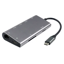 TYPE-C к HDMI8 в 1 концентратор с гигабитным NIC 4K HD конвертер