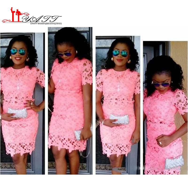 aso ebi lace short gown styles